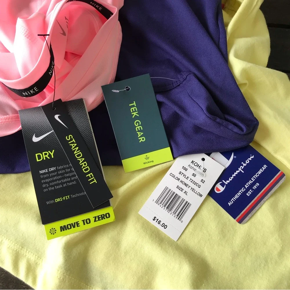 Girls Size XL Tank Top Bundle of 3 Nike Champion Tek Gear Yellow Pink Blue